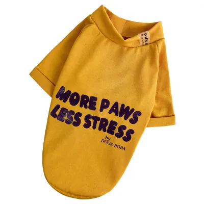 Футболка Less Stress желтая