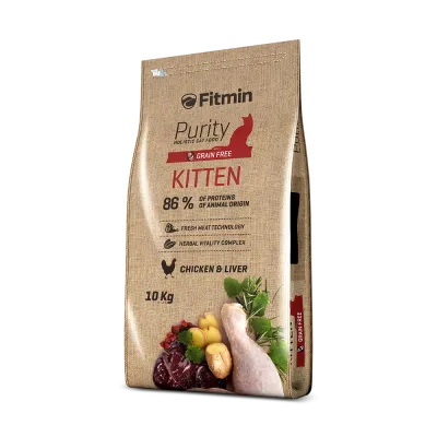 Корм для котят Fitmin cat Purity Kitten с курицей и печенью, 1,5 кг