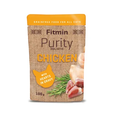 Паштет для кошек Fitmin cat Purity pouch Chicken with hearts, 100г