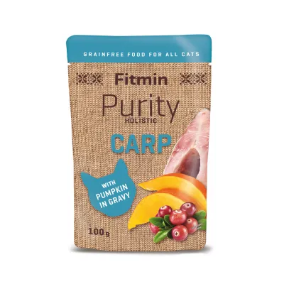Паштет для кошек Fitmin cat Purity pouch Carp with pumpkin, 100г