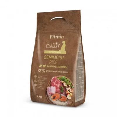 Полувлажный корм для собак Fitmin dog Purity Rice Semimoist Rabbit & Lamb, 4 кг