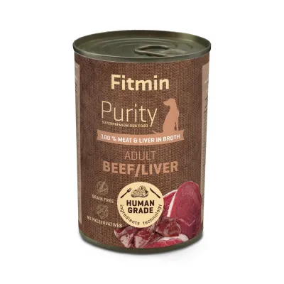 Влажный корм для собак Fitmin dog Purity tin Beef with Liver, 400 г
