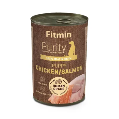 Консерви для цуценят лосось з куркою Fitmin dog Purity tin 400г