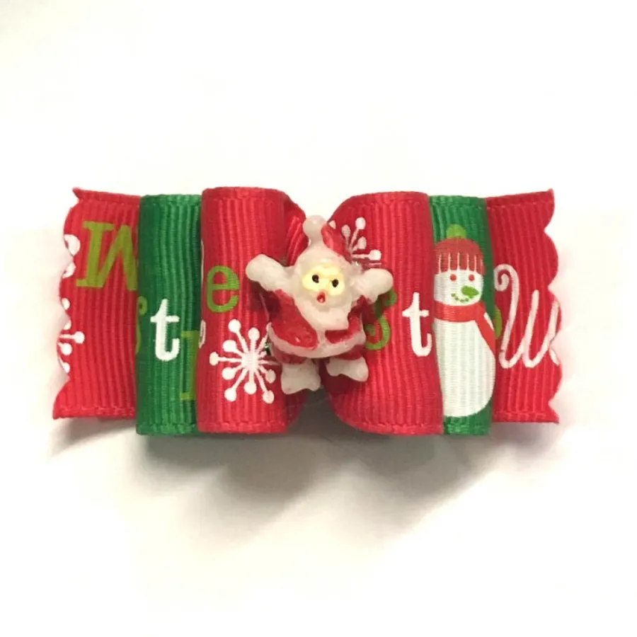Бантик на резинке для собак «Merry Cristmas», большой — фото 1