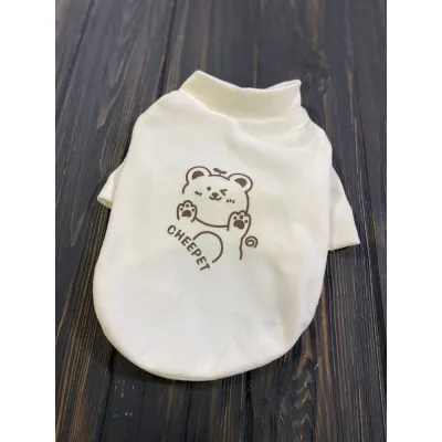 Гольф для собак Cheepet з ведмедиком на спинці, білий