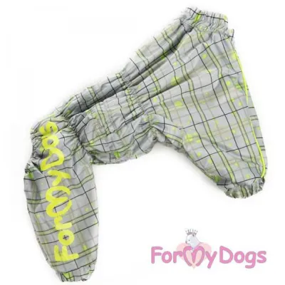 Дощовик для собак For My Dogs "Клітинка" сірий
