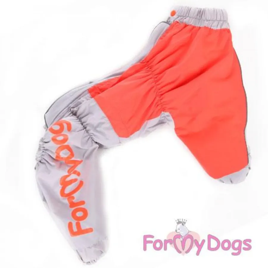 Дождевик для собак For My Dogs "Серые вставки" оранжевый — фото 1