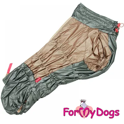 Зимовий комбінезон для собак For My Dogs «CREAMY» для порід Такси та Вельш Корги, сірий