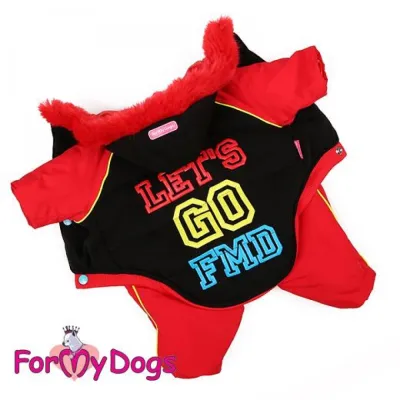 Зимовий комбінезон для собак For My Dogs «Let's Go» червоний