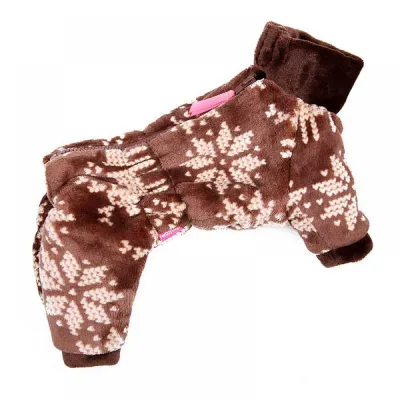 Зимовий комбінезон для собак For My Dogs "Сканді Зимова Піжама" коричневий