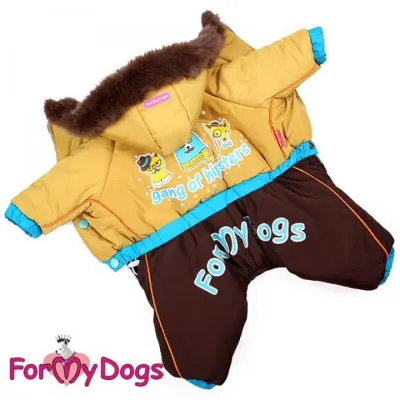 Зимовий комбінезон для собак For My Dogs "Вусаті Ведмедики" жовтий