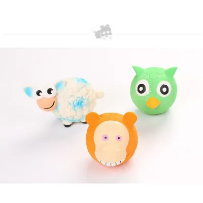 Игрушка для собак латексная «Сова» с пищалкой, зеленая 7см