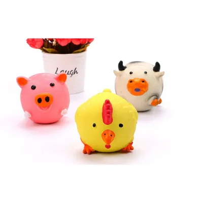 Игрушка для собак латексная «Хрюшка» с пищалкой, розовая 7см