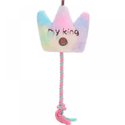 Игрушка для собак плюшевая Charming Toy DREAM CROWN Корона с пищалкой и канатом 17*40cm