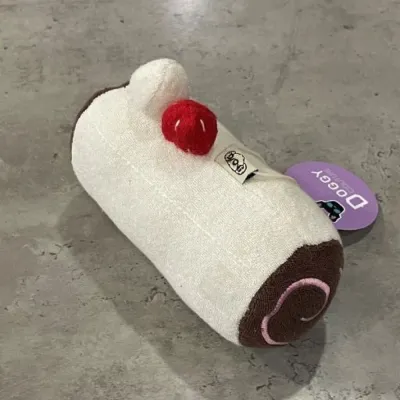 Игрушка для собак плюшевая Кексик с вишенкой Dog Dog, белый 14*7см