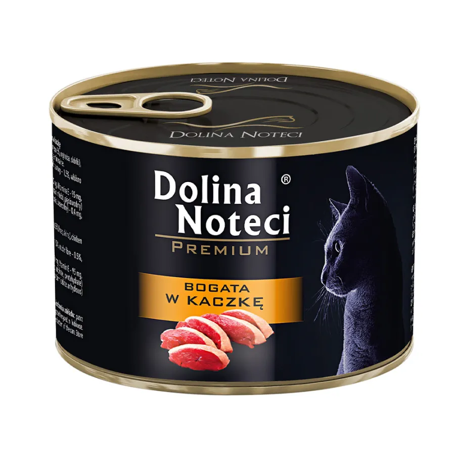 Консерви для котів Dolina Noteci Premium Cat для котів з м'ясними шматочками в соусі з качкою 185 гр — фото 1