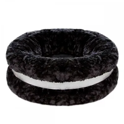 Круглая лежанка для собак и кошек Is Pet Oreo fleece bed, черная