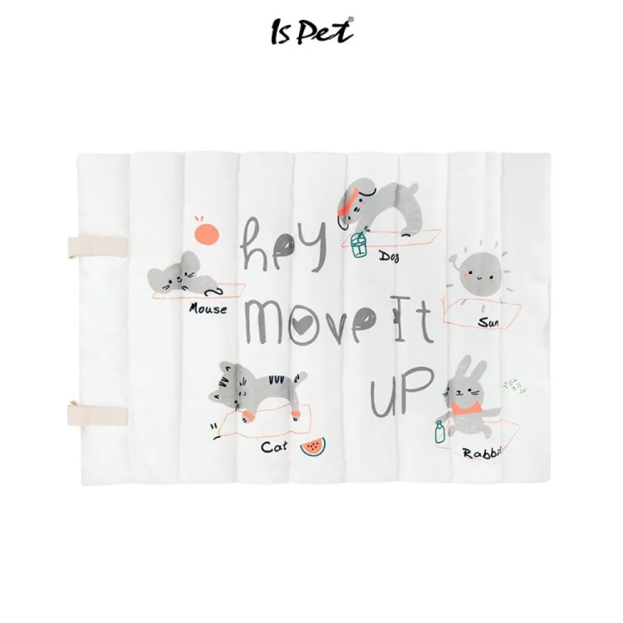 Лежанка-коврик для собак і котів Is Pet «Hey,Move it up» білого кольору з принтом — фото 1