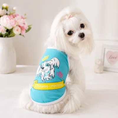 Майка для собак For My Dogs "Китайская Хохлатая" блакитна