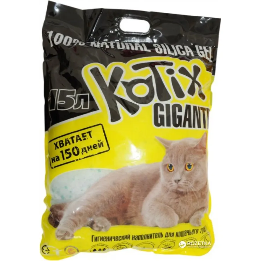 Наполнитель гигиенический силиконовый для кошачьего туалета Kotix GIGANTE 15л — фото 1