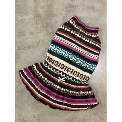 В'язана сукня для собак Pretty Pet "Узоры" коричнева