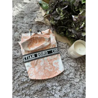 Джинсова куртка для собак DIOR з капюшоном, помаранчева