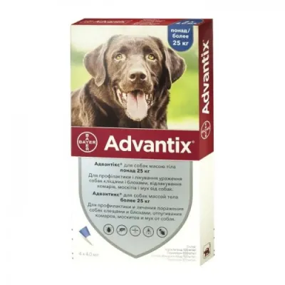 Капли от блох и клещей для собак Advantix более 25 кг 4,0мл