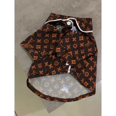 Сорочка для собак Louis Vuitton на кнопках, коричнева