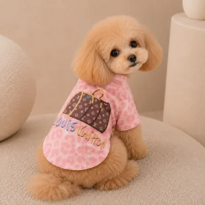 Футболка для собак LOUIS VUITTON із сумкою, рожева
