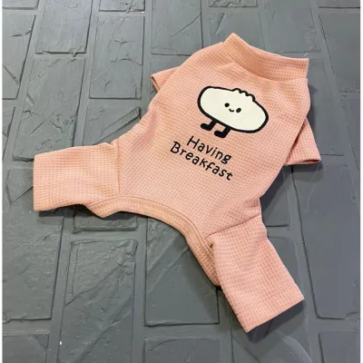 Вафельний костюм для собак Cheepet колекція "Любимый Завтрак" Дим Сам на спинці, без резинок навколо лап, рожевий