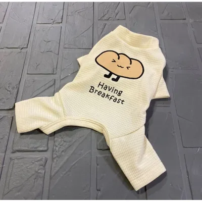 Вафельний костюм для собак Cheepet колекція "Любимый Завтрак" Хлібчик на спинці, без резинок навколо лап, бежевий