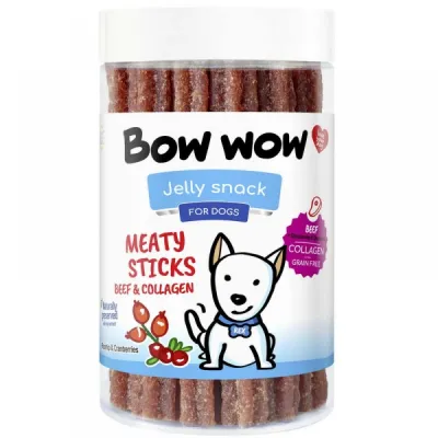 Ласощі для собак Bow wow м'ясні палички з яловичиною і колагеном, 12 см