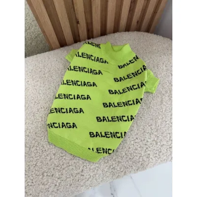 Светр для собак Balenciaga, двошарова в’язка, з написами по боках, зелений