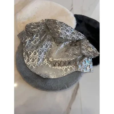 Дождевик для собак и котов Christian Dior с капюшоном, плащ без задних лап, светоотражающий, серый