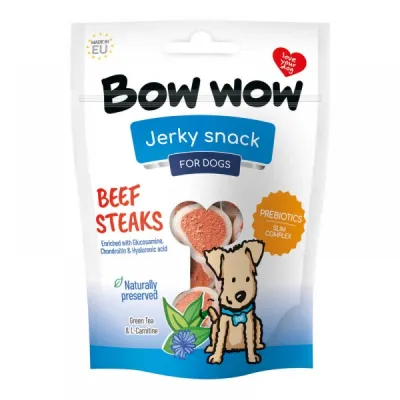 Лакомство для собак "Bow wow" снеки из говядины в виде cтейков, 80 г