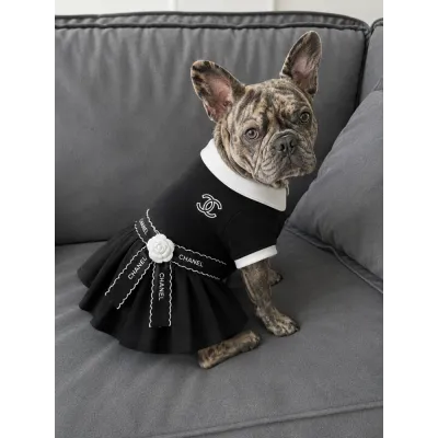 Платье для собак Chanel Black Rose