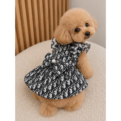 Платье для собак Dior Monogram Black & White