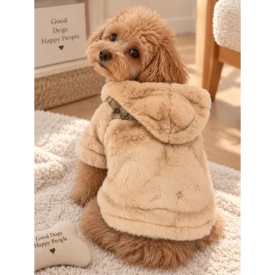 Шуба для собак Gucci The North Face с капюшоном