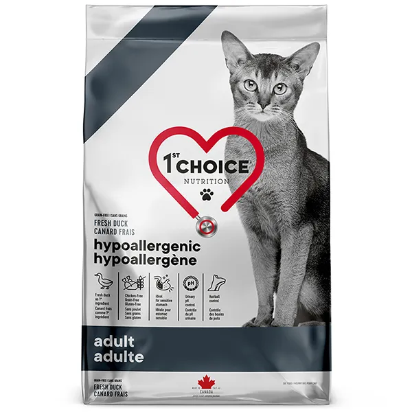 1st Choice Adult Hypoallergenic ФЕСТ ЧОЙС ГІПОАЛЕРГЕННИЙ КАЧКА сухий дієтичний беззерновий корм для котів — фото 1