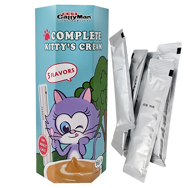 CattyMan Complete Kitty’s Cream КЕТТІМЕН ІКРА З КУРКОЮ, ЛОСОСЕМ, ТУНЦЕМ, ЯЛОВИЧИНОЮ, КАЧКОЮ рідкі ласощі для котів — фото 1