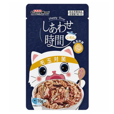 CattyMan Happy Time Hairball Care беззерновий вологий корм для котів, пауч 70г