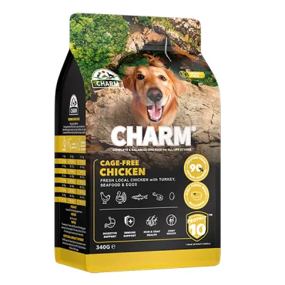 Сухий беззерновий холістик корм для собак, курка вільного вигулу, Charm Cage-Free Chicken