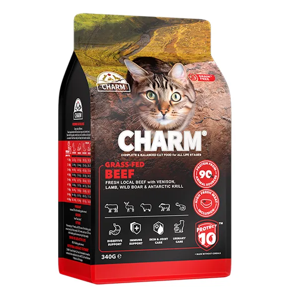 Сухий беззерновий холістик корм для котів, яловичина на траві, Charm Grass-Fed Beef — фото 1
