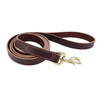 Coastal Circle-T Dog Leash КОСТАЛ СЕРКЛ-Т шкіряний повідець з латунною фурнітурою для собак