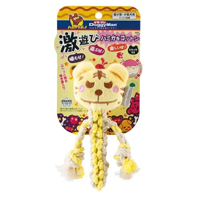 DoggyMan Cotton Tiger ДОГГІМЕН ТИГР З КАНАТОМ жувальна іграшка з пищалкою для собак