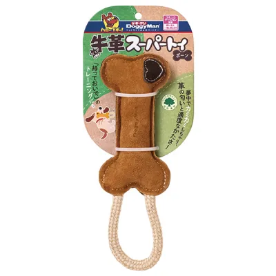 Жевательная игрушка для собак, кожаная кость с канатом, DoggyMan Leather Bone