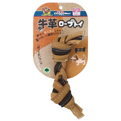 Игрушка для собак кожаная кость с узлами DoggyMan Leather Rope Bone