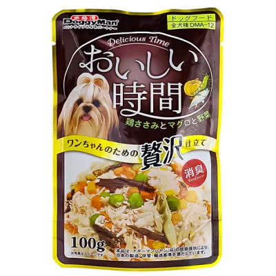 Консервы для собак курица с тунцом и макрелью в желе DoggyMan Low Fat Chicken & Tuna, Bonito 100г