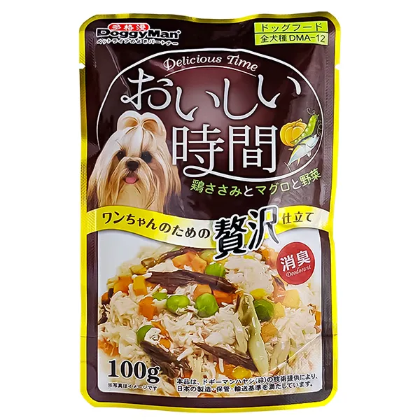 Консервы для собак курица с тунцом и макрелью в желе DoggyMan Low Fat Chicken & Tuna, Bonito 100г — фото 1