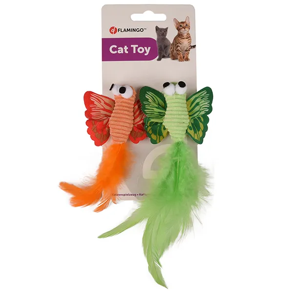 Flamingo Alea Butterfly ФЛАМІНГО МЕТЕЛИК іграшка з котячою м’ятою для котів, набір 2шт. — фото 1